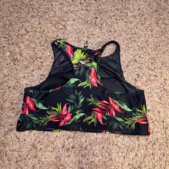 Torrid Tropical Floral Mesh Panel Bikini Top 3X - Picture 4 of 7